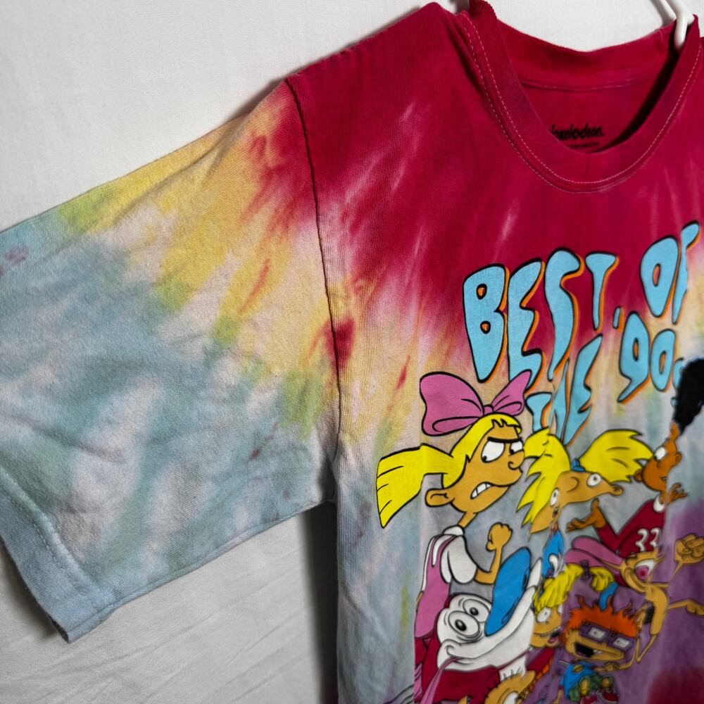 Nickelodeon 90s Cartoon Tie Dye Graphic Tee Small Cotton Unisex - Picture 5 of 6